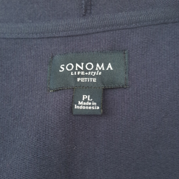 SONOMA ♡ Navy|White|Gray Embroidered | Embellished Floral L|S Hoodie Jacket PL - Picture 17 of 17